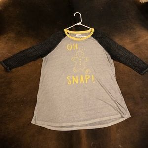 Oh Snap Ginger Bread Man Baseball tee